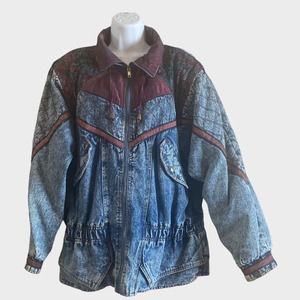 Vintage 80s 90s Denim Detail Embellished Jacket
